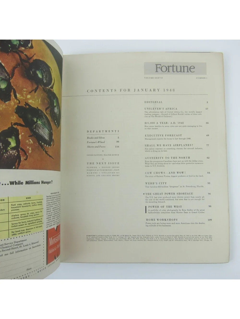 Vintage FORTUNE Magazine January 1948 Unilever Airplanes Ralston Purina Doc Webb